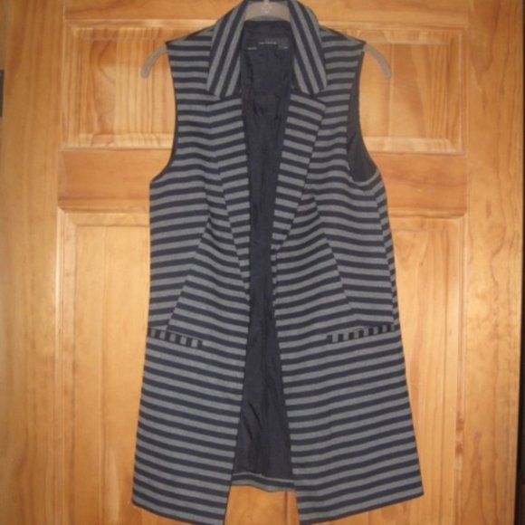 The Limited Navy Blue/Gray Striped Vest - Picture 1 of 2